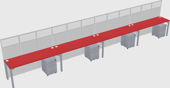 Shared rectangular cubicle