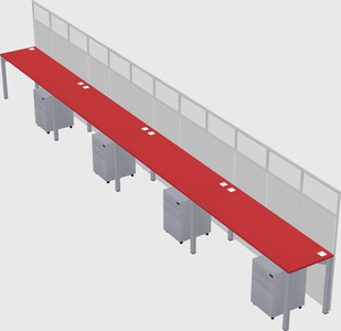 Shared rectangular cubicle