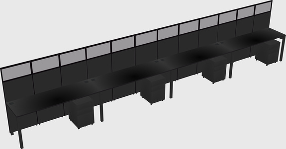Shared rectangular cubicle