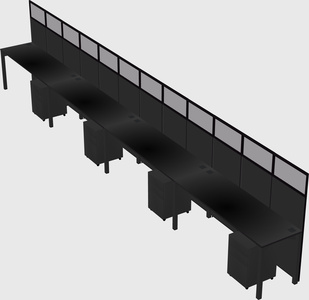 Shared rectangular cubicle
