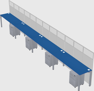 Shared rectangular cubicle