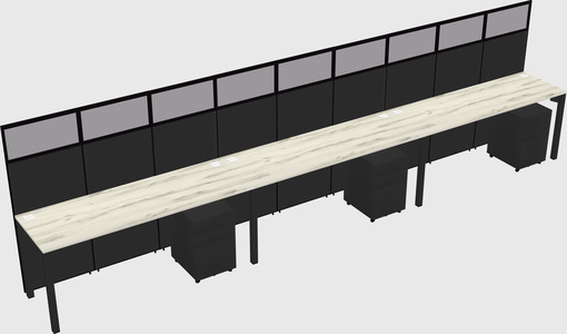 Shared rectangular cubicle