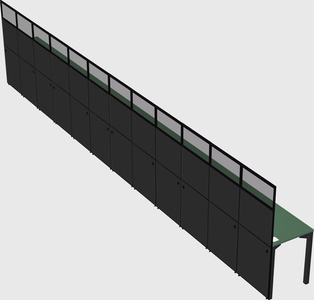 Shared rectangular cubicle