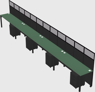 Shared rectangular cubicle