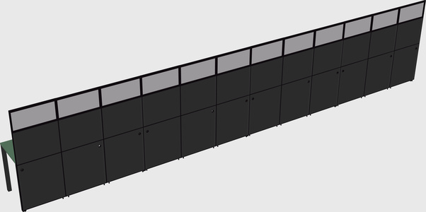 Shared rectangular cubicle