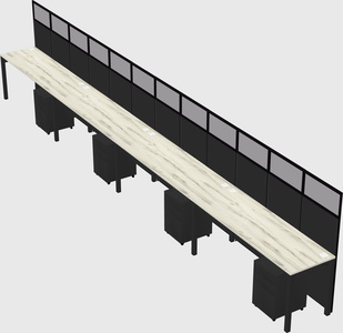 Shared rectangular cubicle