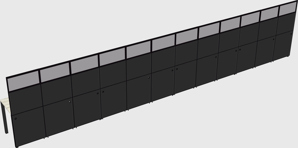Shared rectangular cubicle