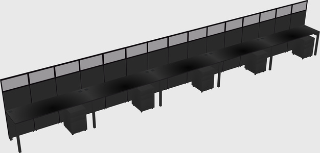 Shared rectangular cubicle