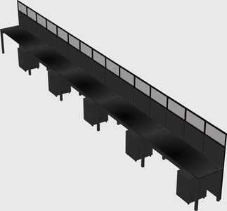 Shared rectangular cubicle