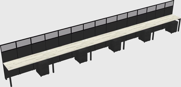 Shared rectangular cubicle