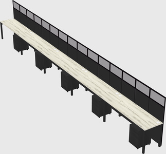 Shared rectangular cubicle