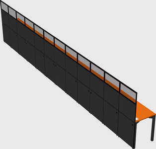 Shared rectangular cubicle