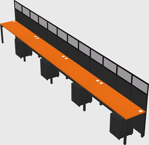 Shared rectangular cubicle