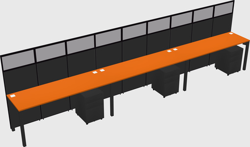 Shared rectangular cubicle