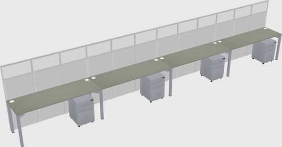 Shared rectangular cubicle