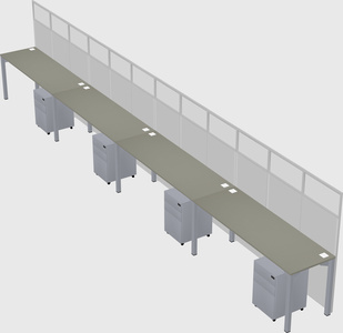 Shared rectangular cubicle