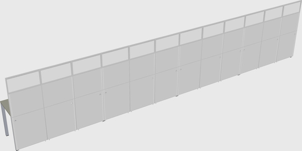Shared rectangular cubicle