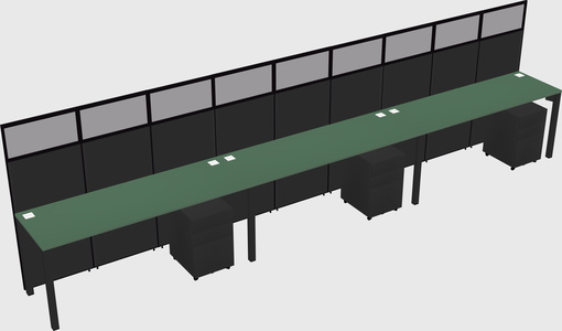 Shared rectangular cubicle