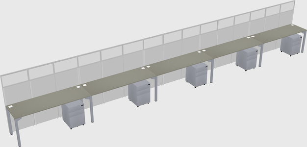 Shared rectangular cubicle
