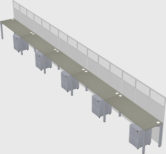 Shared rectangular cubicle