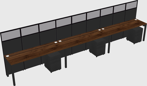 Shared rectangular cubicle