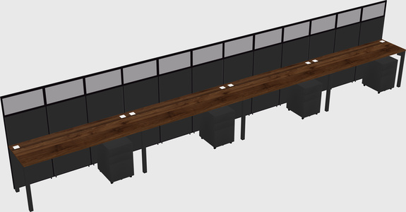 Shared rectangular cubicle