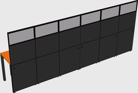 Shared rectangular cubicle