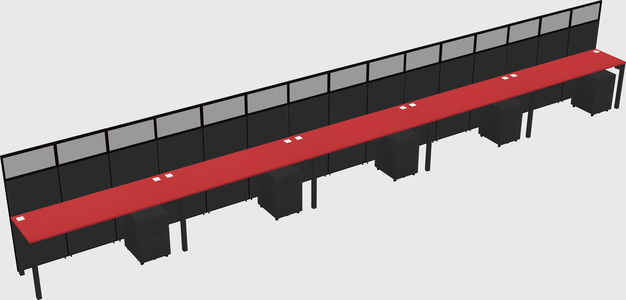 Shared rectangular cubicle