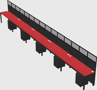 Shared rectangular cubicle