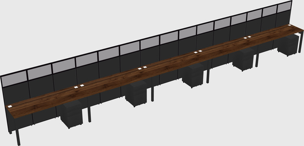 Shared rectangular cubicle