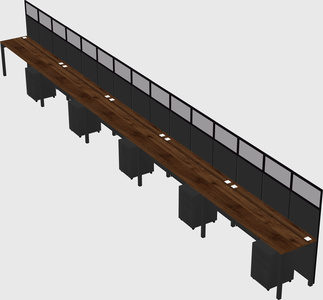Shared rectangular cubicle