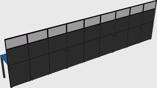 Shared rectangular cubicle