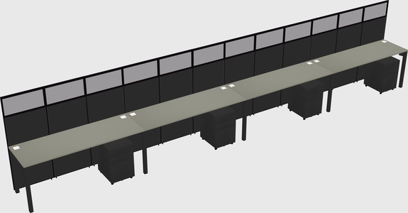 Shared rectangular cubicle