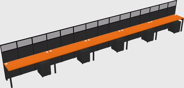 Shared rectangular cubicle