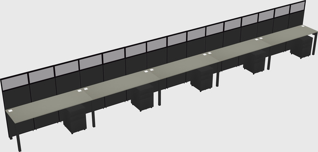 Shared rectangular cubicle