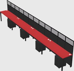 Shared rectangular cubicle
