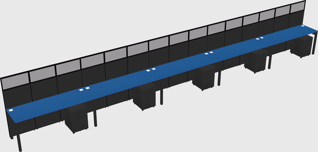 Shared rectangular cubicle