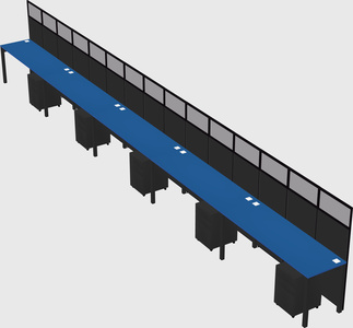 Shared rectangular cubicle