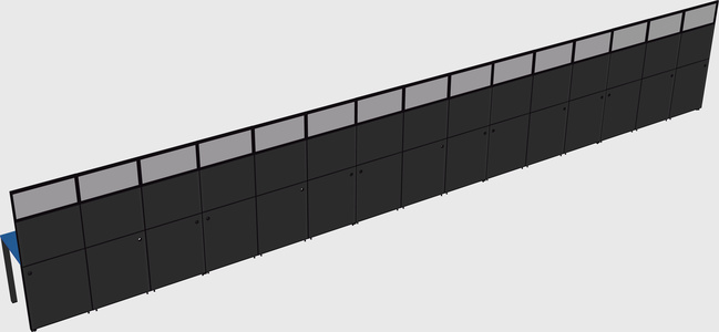 Shared rectangular cubicle