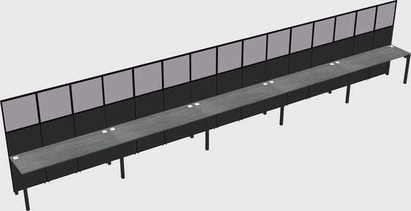 Shared rectangular cubicle