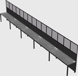 Shared rectangular cubicle