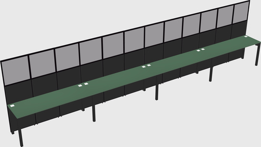 Shared rectangular cubicle