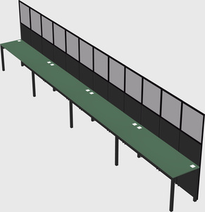 Shared rectangular cubicle