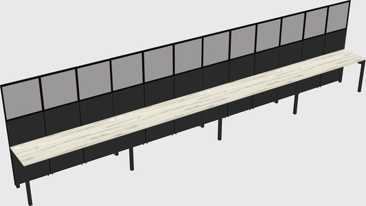 Shared rectangular cubicle