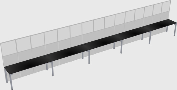 Shared rectangular cubicle