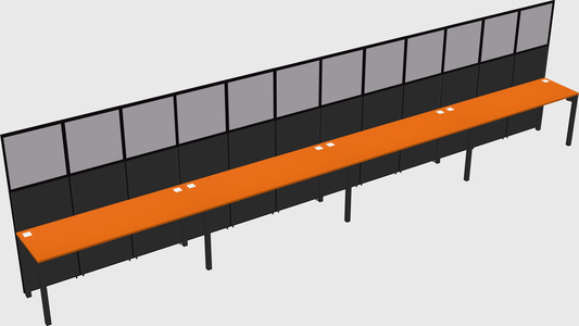 Shared rectangular cubicle