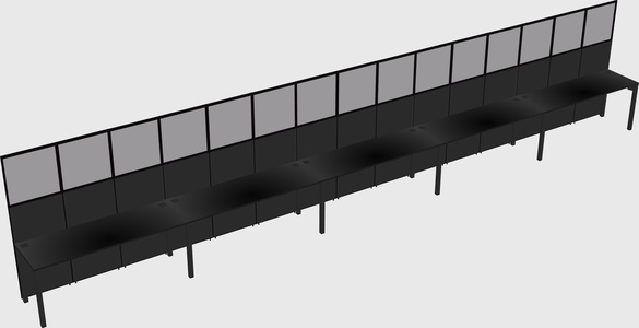 Shared rectangular cubicle