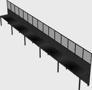 Shared rectangular cubicle