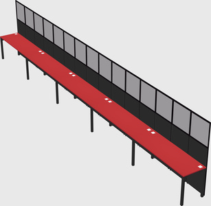 Shared rectangular cubicle