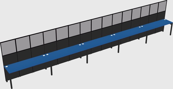 Shared rectangular cubicle
